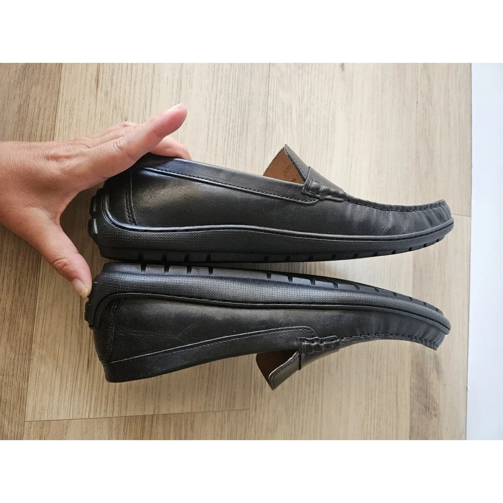 Johnston & Murphy Nichols Black Leather Penny Loafers Driving Shoe Men's Size 11